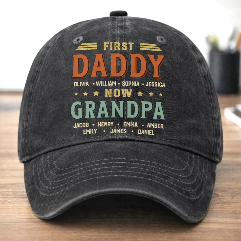 Custom Vintage Washed Denim Baseball Cap - Personalized Birthday Gifts For Dad, Grandpa, Husband - Strong And Kind