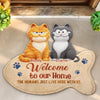 Custom Shaped Doormat - Personalized Birthday Gifts For Cat Lovers, Cat Mom And Dad - This Home Is Cat Owned