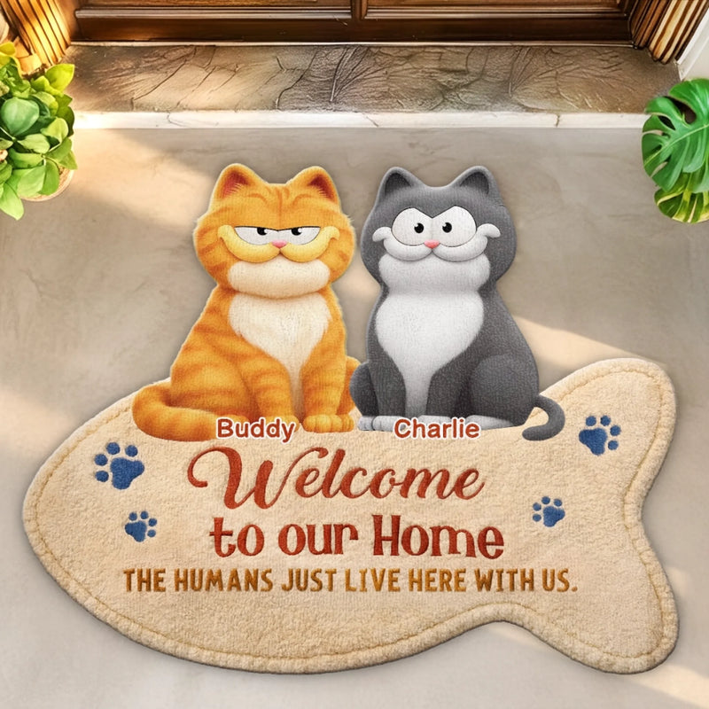 Custom Shaped Doormat - Personalized Birthday Gifts For Cat Lovers, Cat Mom And Dad - This Home Is Cat Owned