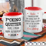 Happy Retirement - Coworker Personalized Custom Accent Mug - Appreciation, Retirement Gift For Coworkers, Work Friends, Colleagues