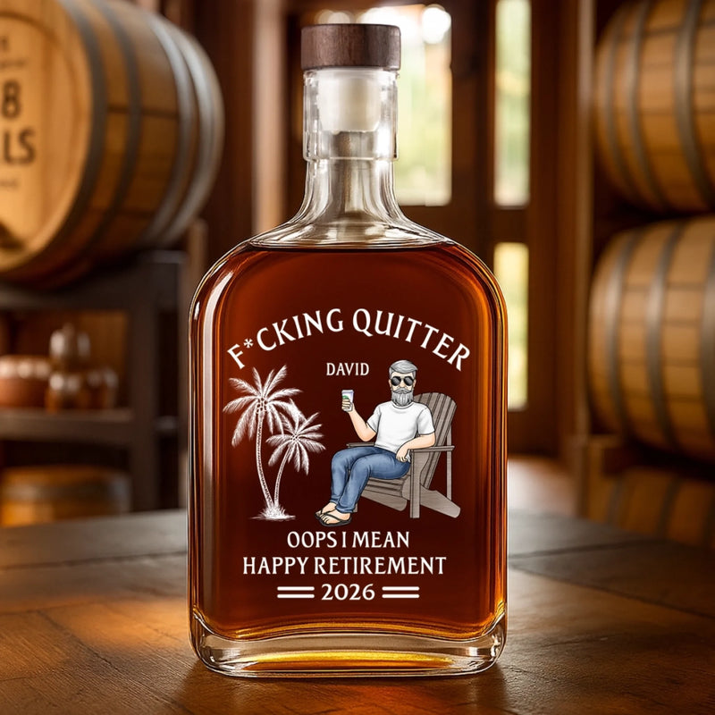 Officially Done - Coworker Personalized Custom Whiskey Bottle - Appreciation, Retirement Gift For Coworkers, Husband, Dad
