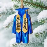 Caps Off To New Beginnings - Family Personalized Custom Ornament - Wood Custom Shaped - Christmas Gift, Graduation Gift For Family
