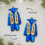 Caps Off To New Beginnings - Family Personalized Custom Ornament - Wood Custom Shaped - Christmas Gift, Graduation Gift For Family