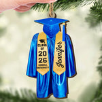 Caps Off To New Beginnings - Family Personalized Custom Ornament - Wood Custom Shaped - Christmas Gift, Graduation Gift For Family