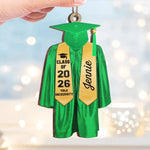 Caps Off To New Beginnings - Family Personalized Custom Ornament - Wood Custom Shaped - Christmas Gift, Graduation Gift For Family