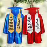 Caps Off To New Beginnings - Family Personalized Custom Ornament - Wood Custom Shaped - Christmas Gift, Graduation Gift For Family