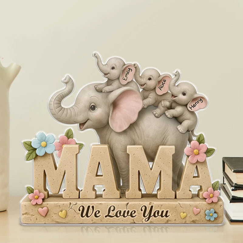 Custom Acrylic Plaque - Personalized Mother's Day Gifts For Mom, Grandma - Love You A Ton, Mama