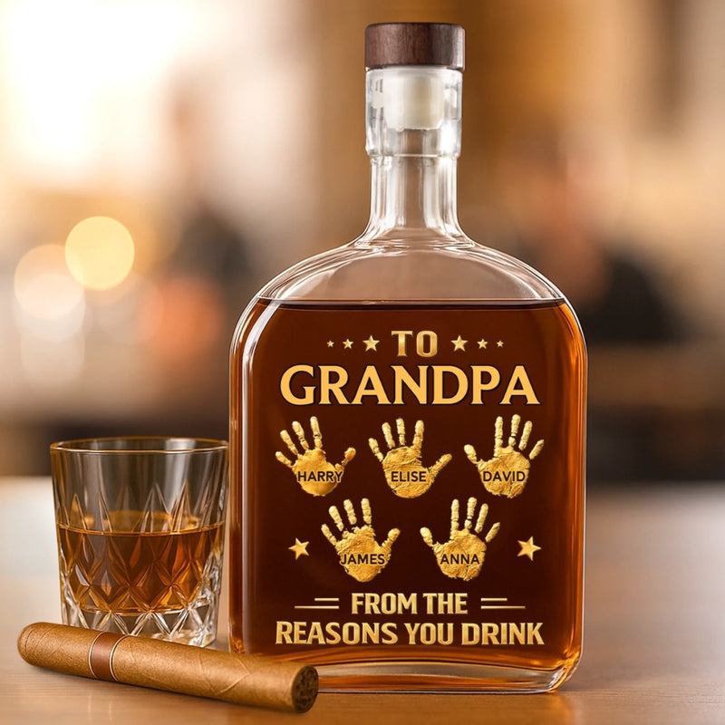 Custom Liquor Decanter - Personalized Birthday Gifts For Dad, Grandpa - Dad And Grandpa Forever