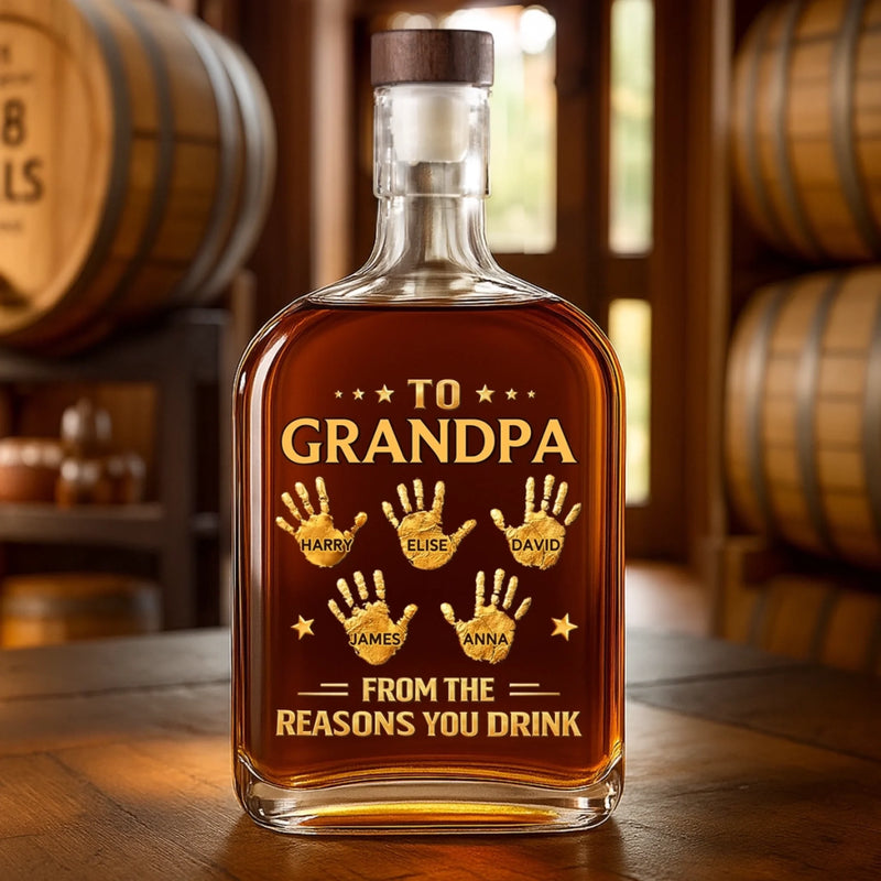 Custom Liquor Decanter - Personalized Birthday Gifts For Dad, Grandpa - Dad And Grandpa Forever