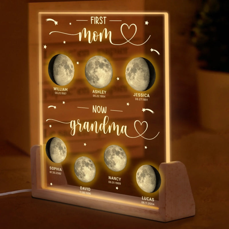 Custom Shaped 3D LED Walnut Night Light - Personalized Mother's Day Birthday Gifts For Mom, Grandma - Love Through Every Phase