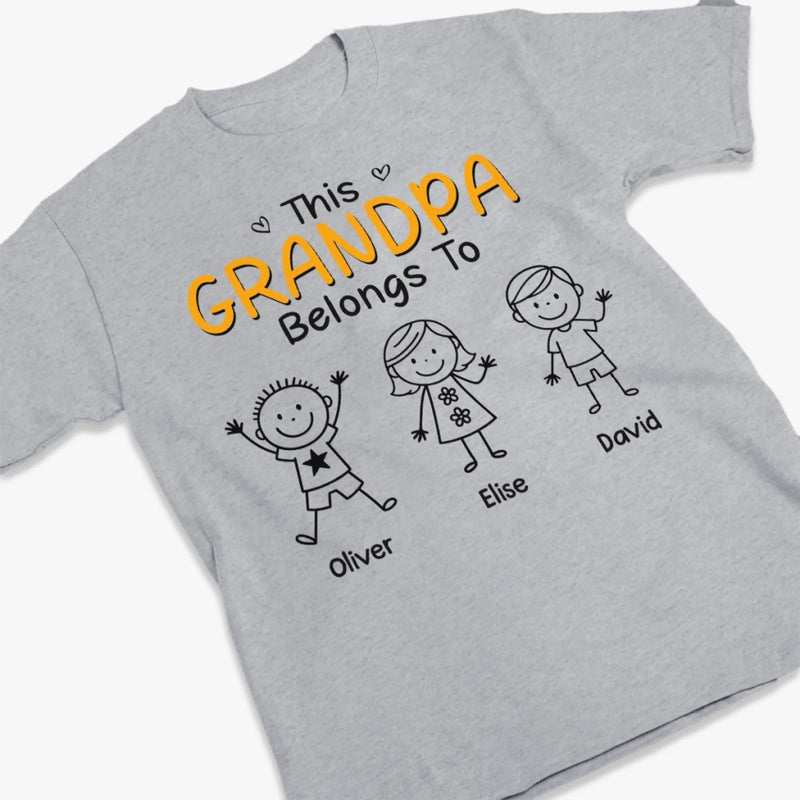 Custom Unisex T-shirt, Premium T-shirt, Hoodie - Personalized Birthday Gifts For Dad, Grandpa - This Grandpa Belongs To