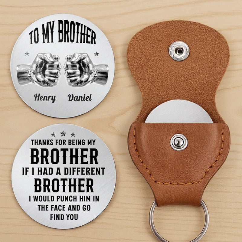 Custom Pocket Hug - Personalized Birthday Gifts For Brother - Side By Side Since Childhood