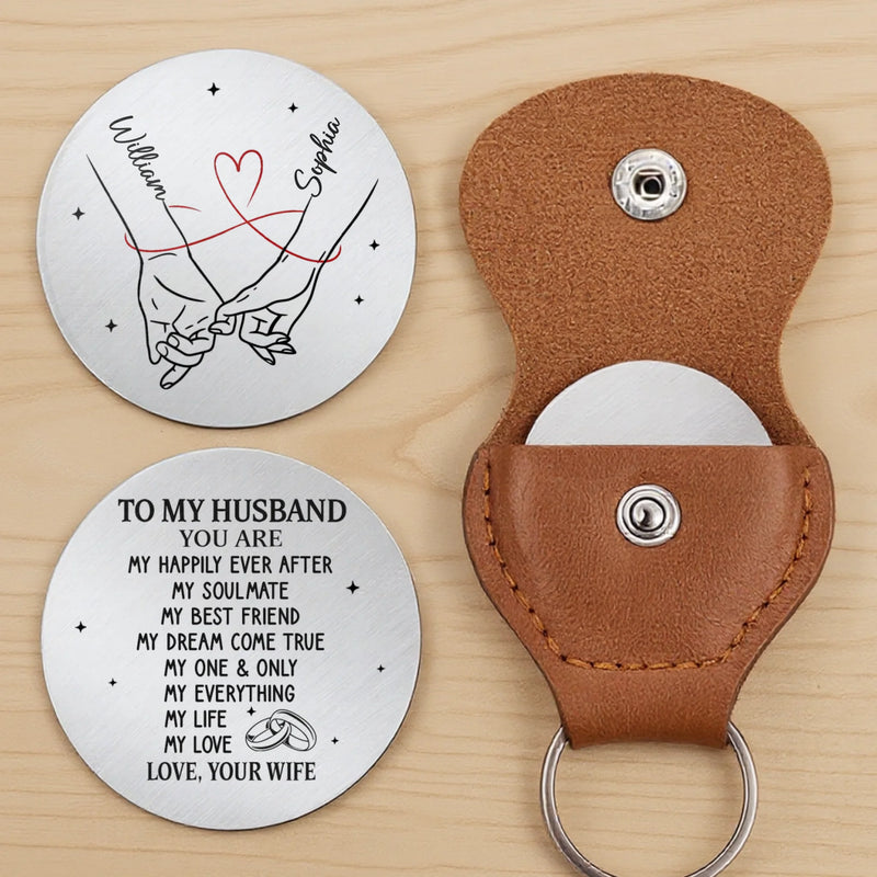 Custom Pocket Hug - Personalized Anniversary Wedding Gifts For Husband And Wife, Him And Her - You Make Life Feel Lighter