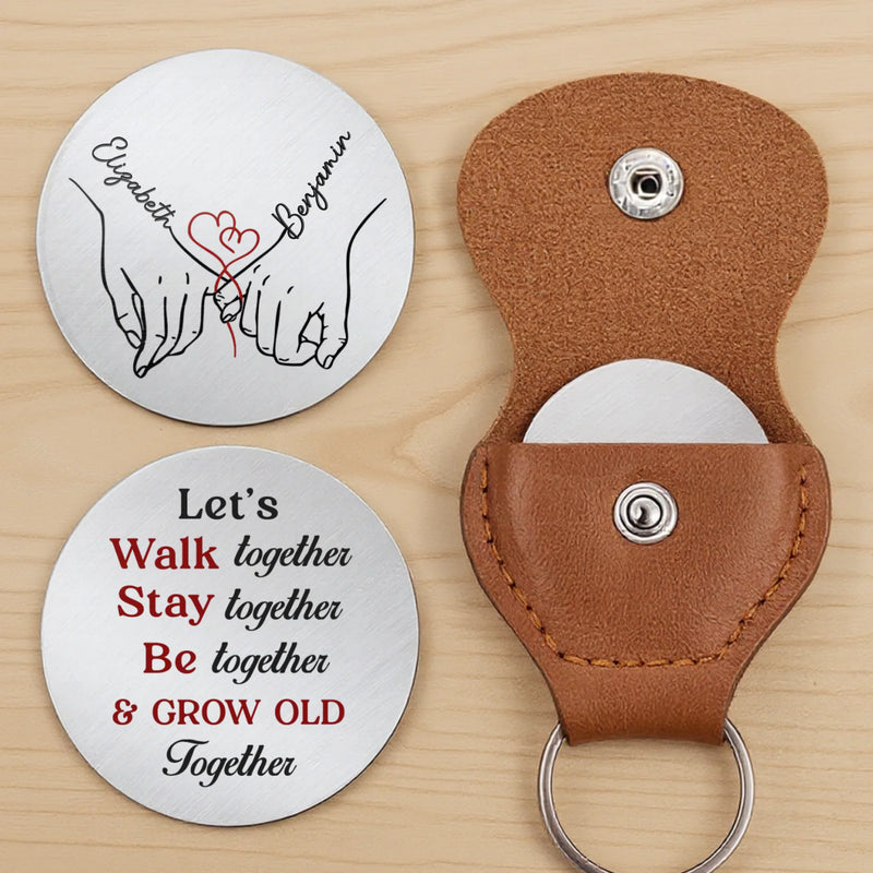 Custom Pocket Hug - Personalized Anniversary Wedding Gifts For Husband And Wife, Him And Her - Side By Side Feels Right
