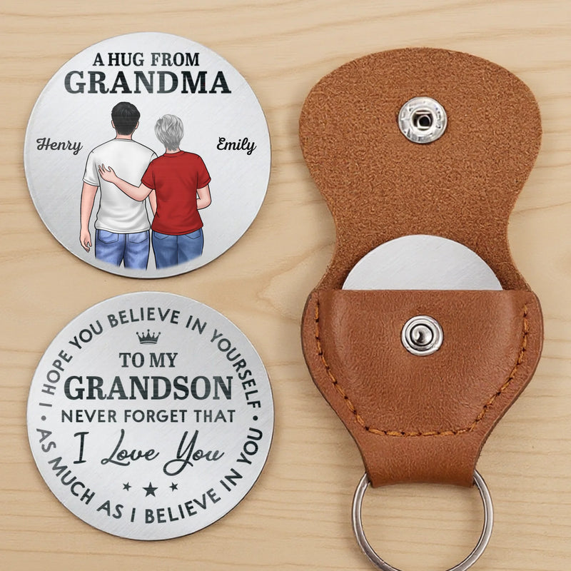Custom Name Grandma to Grandson Gifts - Personalized Pocket Hug