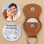 Custom Photo Love Knows No Distance - Couple Personalized Custom Pocket Hug - Gift For Husband Wife, Anniversary