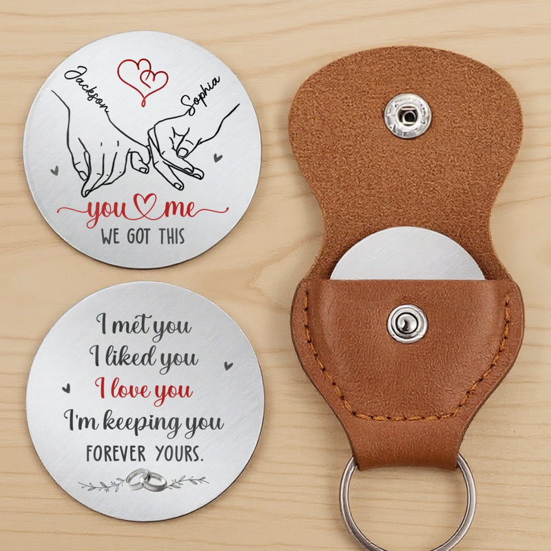Custom Pocket Hug - Personalized Anniversary Wedding Gifts For Husband And Wife, Him And Her - Together In Every Moment