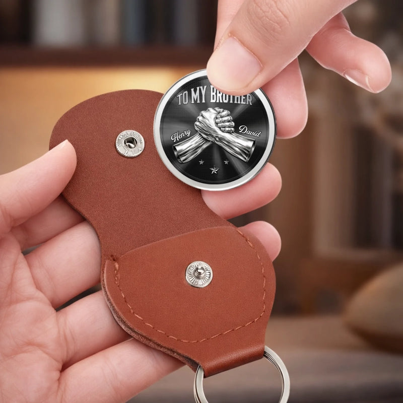 Custom Pocket Hug - Personalized Birthday Gifts For Brother - Brothers By Blood Always