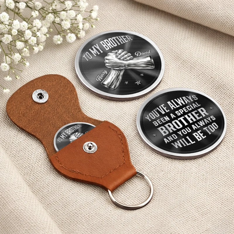Custom Pocket Hug - Personalized Birthday Gifts For Brother - Brothers By Blood Always