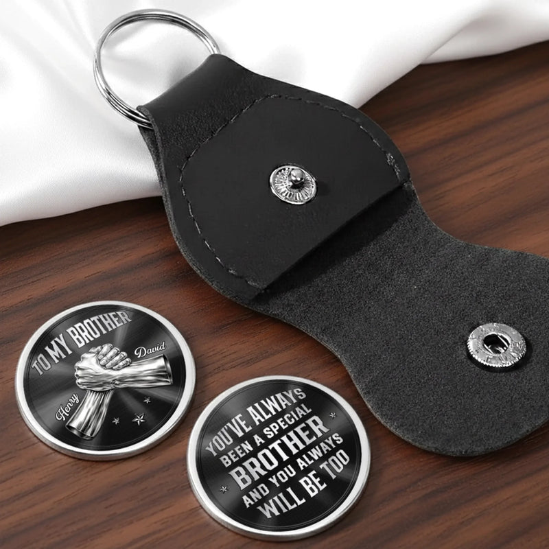 Custom Pocket Hug - Personalized Birthday Gifts For Brother - Brothers By Blood Always