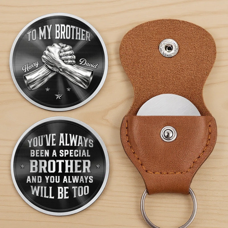 Custom Pocket Hug - Personalized Birthday Gifts For Brother - Brothers By Blood Always