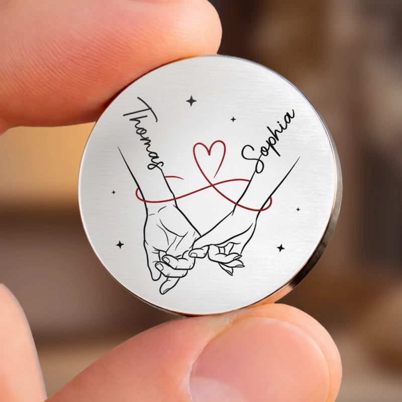 Custom Pocket Hug - Personalized Anniversary Wedding Gifts For Husband And Wife, Him And Her - Let Me Hold Your Hand