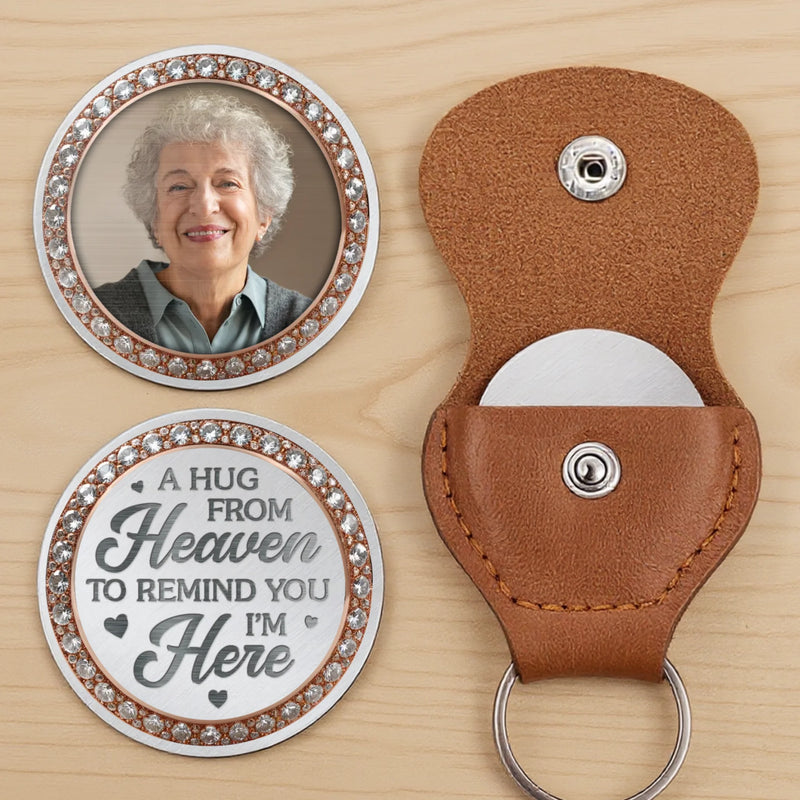 Custom Photo Pocket Hug - Personalized Memorial Sympathy Gifts For Loss Of Mom, Dad - In My Heart, Always With You