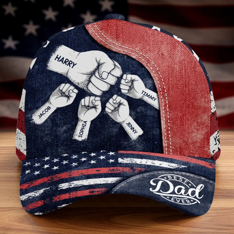 Custom Hat, All Over Print Classic Cap - Personalized Birthday Gifts For Dad, Grandpa - Dad Strength Guides Us