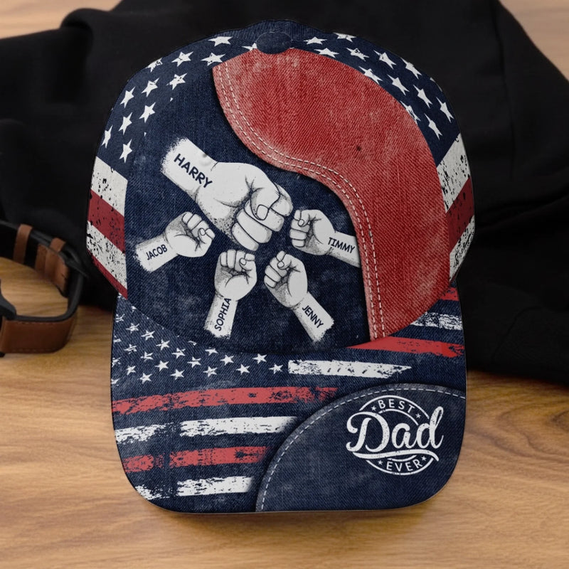 Custom Hat, All Over Print Classic Cap - Personalized Birthday Gifts For Dad, Grandpa - Dad Strength Guides Us