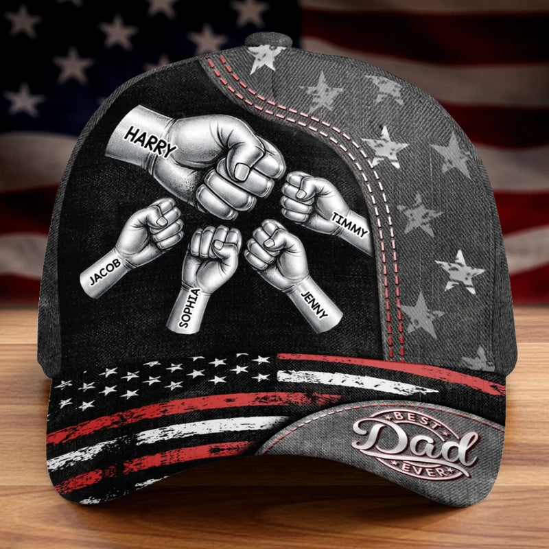 Custom Hat, All Over Print Classic Cap - Personalized Birthday Gifts For Dad, Grandpa - Grandpa Love Stands Tall