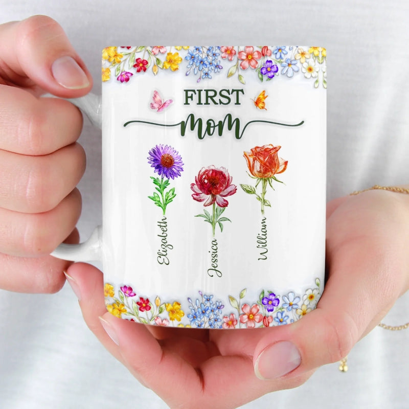 Custom Mug - Personalized Mother's Day Birthday Gifts For Mom, Grandma - A Lifetime Of Love In Bloom