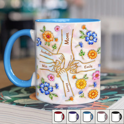 Custom 3D Inflated Effect Printed Accent Mug - Personalized Mother's Day Gifts For Mom, Grandma - Mom Love Never Fades