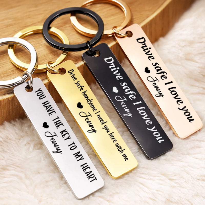 Custom Stainless Steel Keychain - Personalized Anniversary Wedding Gifts For Husband And Wife, Him And Her - Together We Choose Us