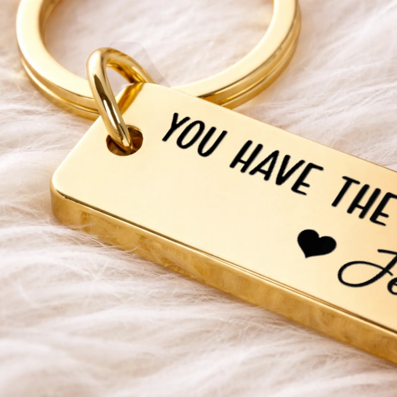 Custom Stainless Steel Keychain - Personalized Anniversary Wedding Gifts For Husband And Wife, Him And Her - Together We Choose Us