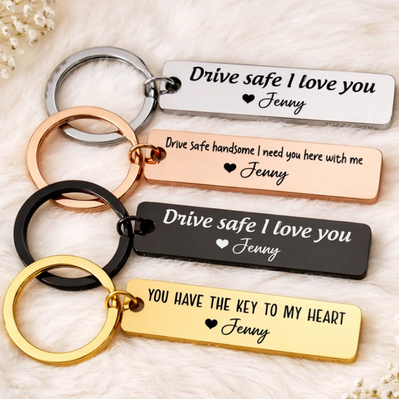 Custom Stainless Steel Keychain - Personalized Anniversary Wedding Gifts For Husband And Wife, Him And Her - Together We Choose Us