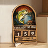 Custom Wooden Tracker Sign - Personalized Birthday Fishing Gifts For Fisherman - Total Fish Caught