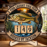 Custom Wooden Tracker Sign - Personalized Birthday Fishing Gifts For Fisherman - Just One More Cast