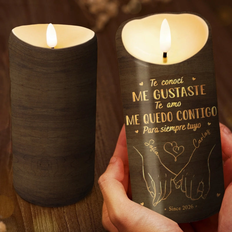 Vela LED Personalizada – Regalo De Aniversario De Bodas Para Esposo Y Esposa, Para Él Y Para Ella – Para Siempre Empieza Con Nosotros