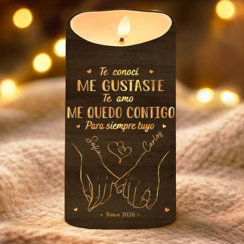 Vela LED Personalizada – Regalo De Aniversario De Bodas Para Esposo Y Esposa, Para Él Y Para Ella – Para Siempre Empieza Con Nosotros