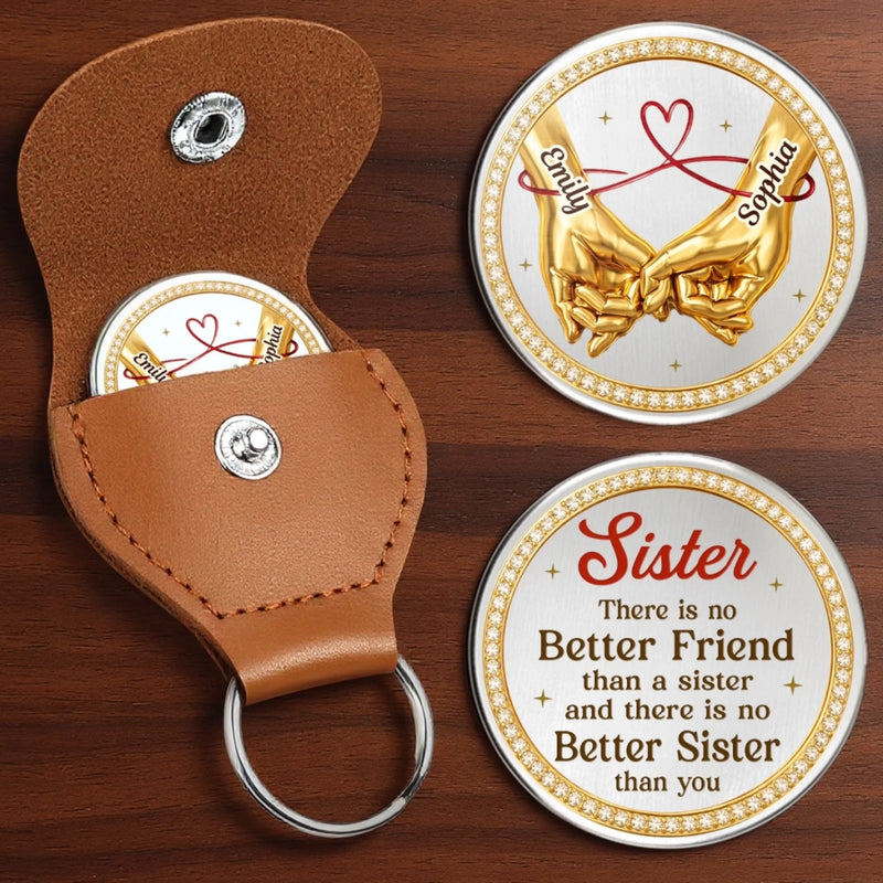 Custom Pocket Hug - Personalized Best Friend Birthday Gifts For Women, Besties, Sisters, BFF - Life Is Better With A Sister