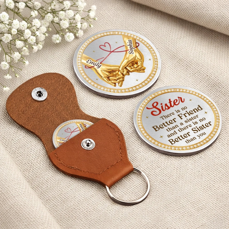 Custom Pocket Hug - Personalized Best Friend Birthday Gifts For Women, Besties, Sisters, BFF - Life Is Better With A Sister
