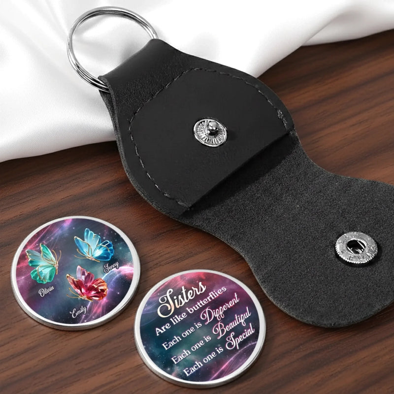 Custom Pocket Hug - Personalized Best Friend Birthday Gifts For Women, Besties, Sisters, BFF - Sisters Grow Differently, Love The Same