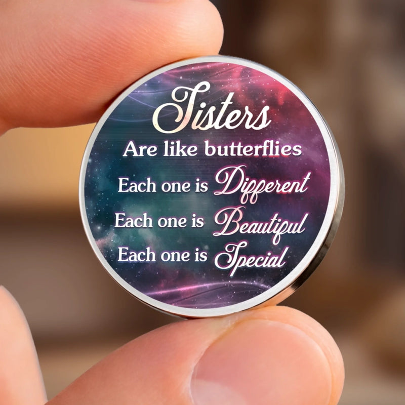Custom Pocket Hug - Personalized Best Friend Birthday Gifts For Women, Besties, Sisters, BFF - Sisters Grow Differently, Love The Same