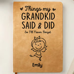 Custom Leather Writing Journal - Personalized Birthday Gifts For Grandma, Grandpa - Grandkids Are Pure Joy