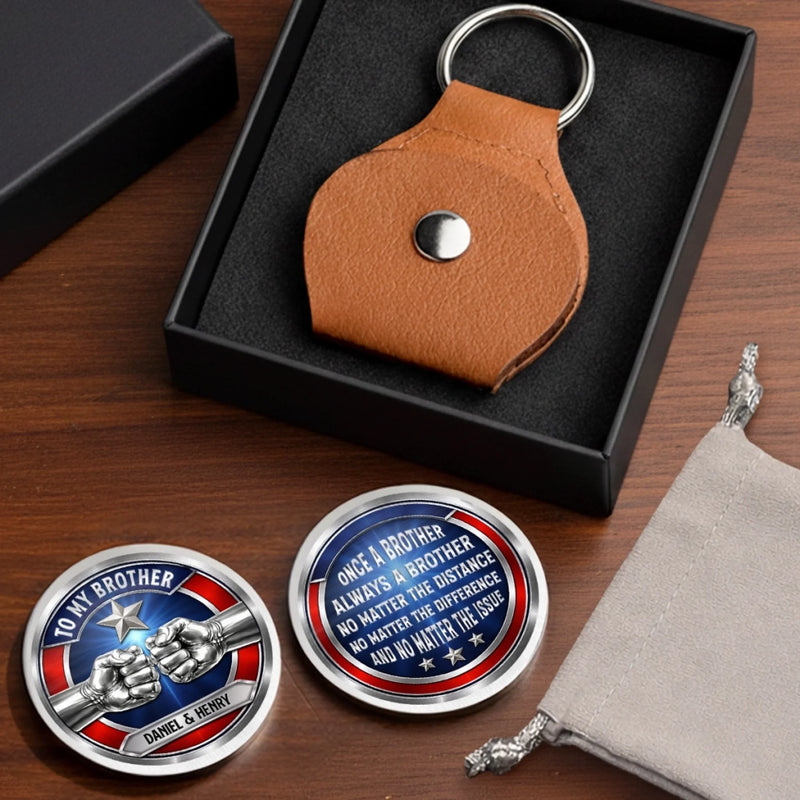 Custom Pocket Hug - Personalized America 250th Anniversary Gifts For Brother - Brothers Share One Soul