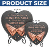 Custom Heart Shaped Stone With Stand - Personalized Anniversary Wedding Gifts For Husband And Wife, Him And Her - Love Locked In Stone