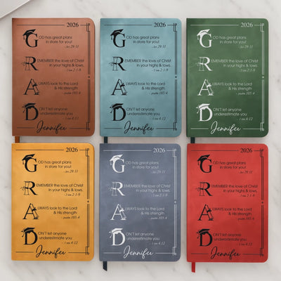 Custom Leather Writing Journal - Personalized Graduation Gifts For Him, Her - Your Next Chapter Begins