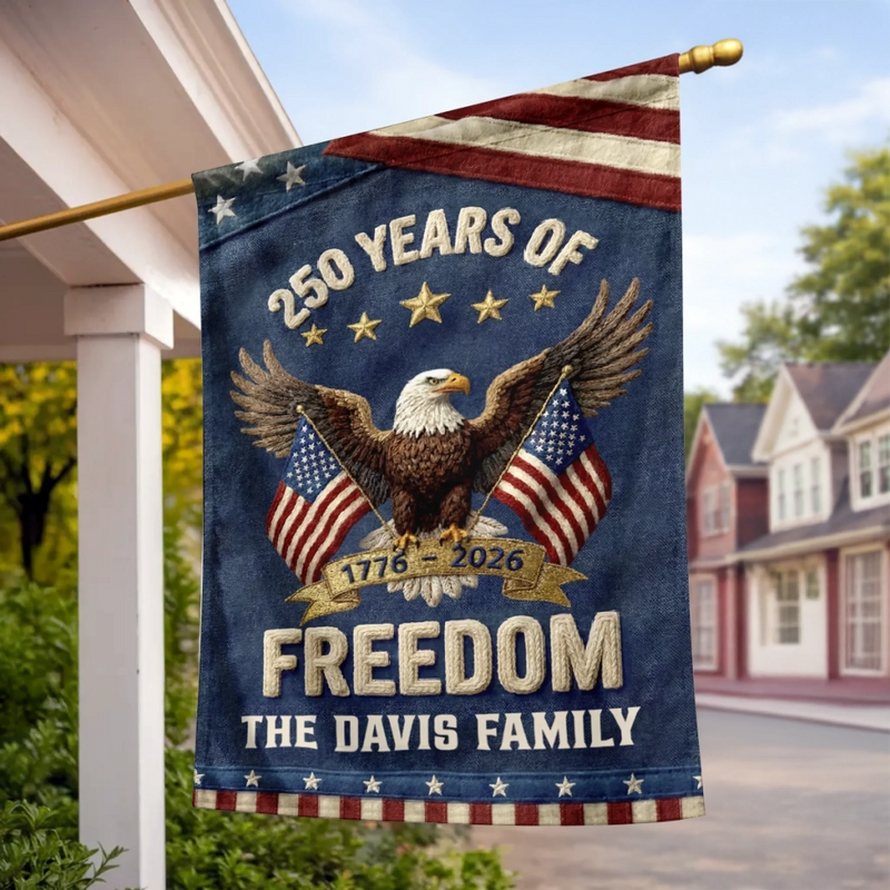 Custom Flag - Personalized America 250th Anniversary Gifts For Mom, Dad, Brother, Sister, Kids - Family Is Our Home