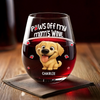 Custom Wine Glass - Personalized Christmas Birthday Gifts For Dog Cat Lovers, Dog Dad And Mom, Cat Owners - Paws Off My Mom's Wine