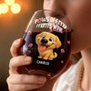 Custom Wine Glass - Personalized Christmas Birthday Gifts For Dog Cat Lovers, Dog Dad And Mom, Cat Owners - Paws Off My Mom's Wine